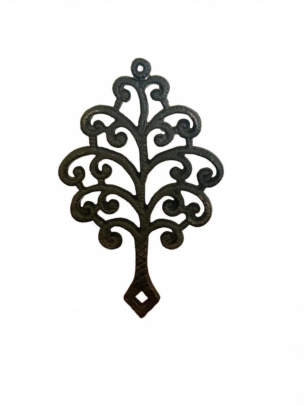 Vintage J.Z.H. 1951 Union Manufacturing Co Tree Of Life Cast Iron Footed Trivet